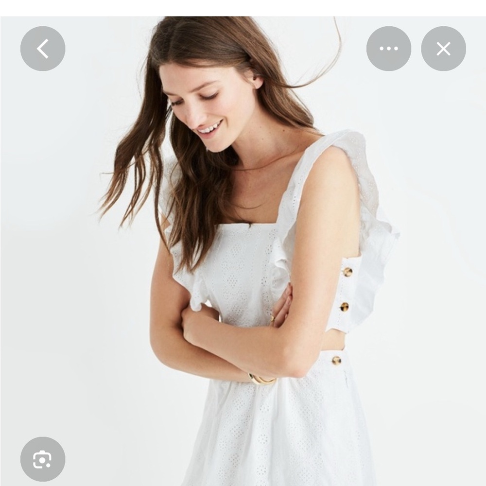 White Eyelet Ruffle Dress